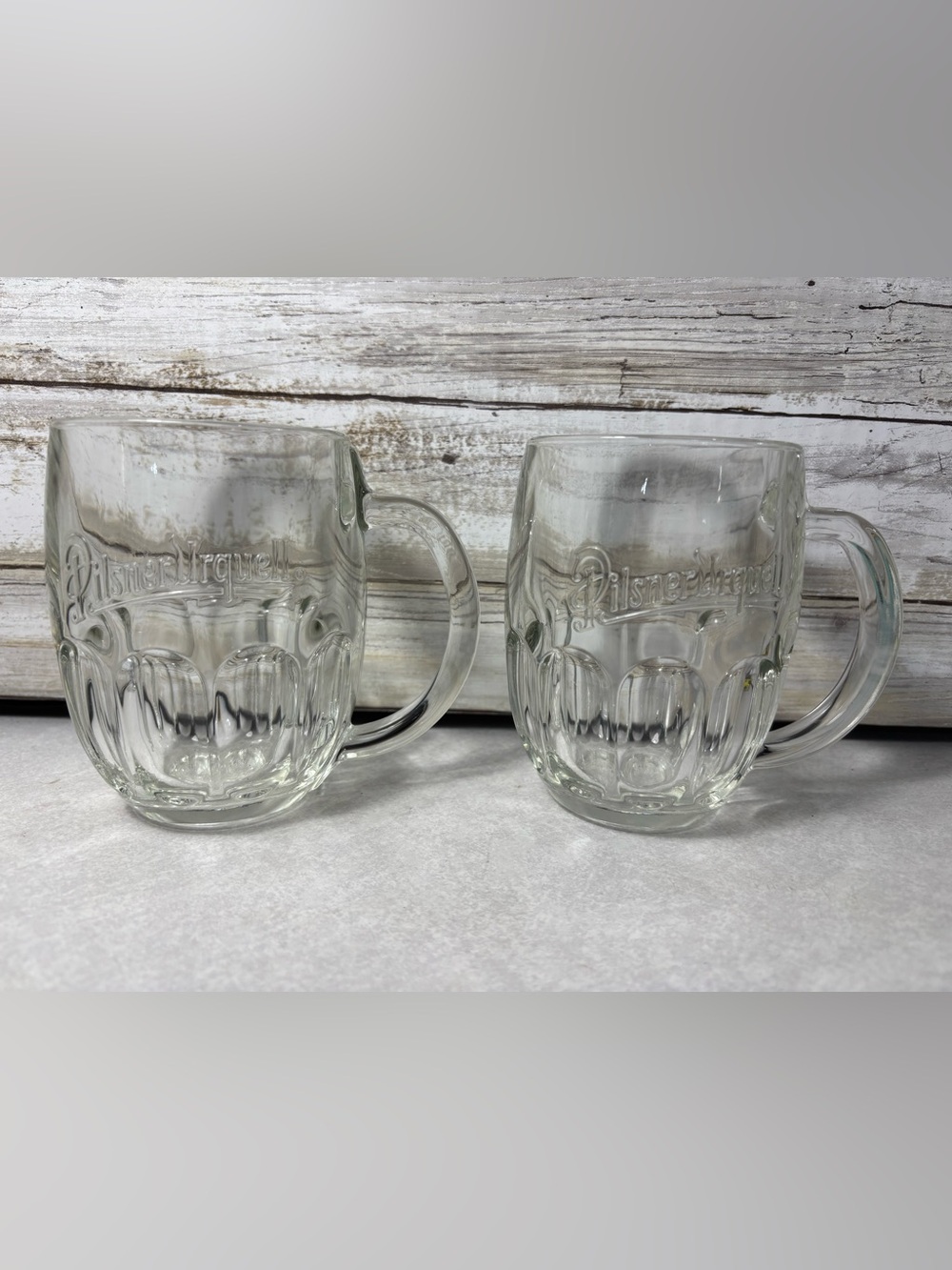 Set of 2 Pilsner Urquell beer mugs barware